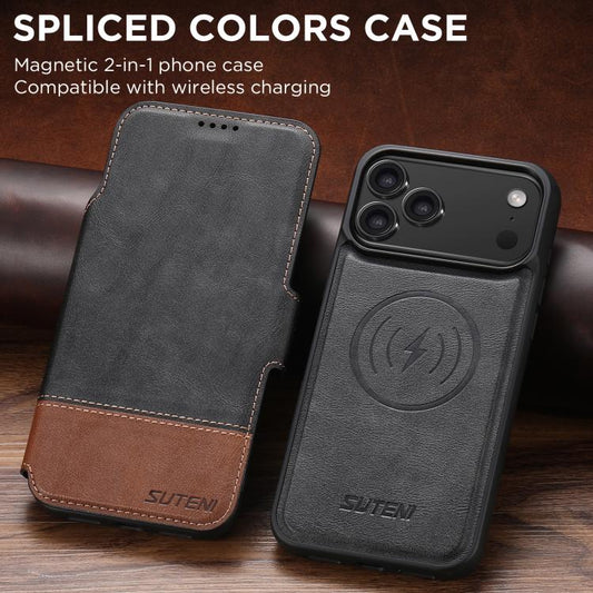 For iPhone 17 Pro Max Suteni Q06 2-in-1 Multi-function Detachable Wallet MagSafe Phone Case(Black) - iPhone 17 Pro Max Cases by Suteni | Online Shopping UK | buy2fix