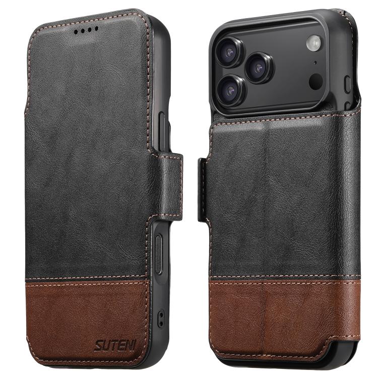 For iPhone 17 Pro Suteni Q06 2-in-1 Multi-function Detachable Wallet MagSafe Phone Case(Black) - iPhone 17 Pro Cases by Suteni | Online Shopping UK | buy2fix