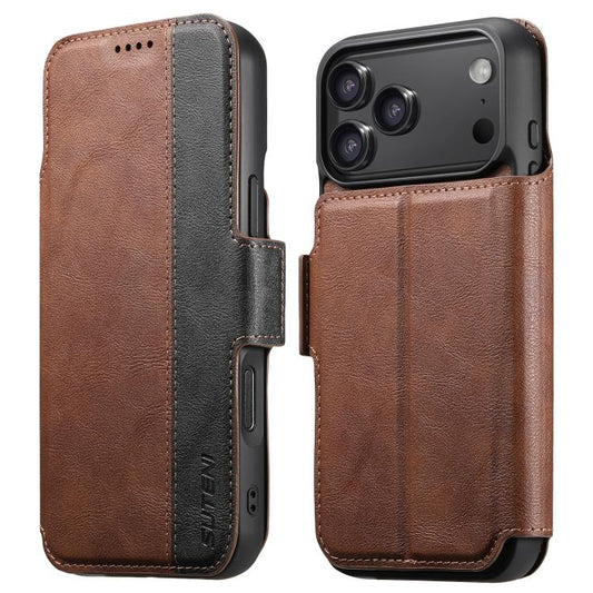 For iPhone 17 Pro Suteni Q07 2-in-1 Multi-function Detachable Wallet MagSafe Phone Case(Brown) - iPhone 17 Pro Cases by Suteni | Online Shopping UK | buy2fix
