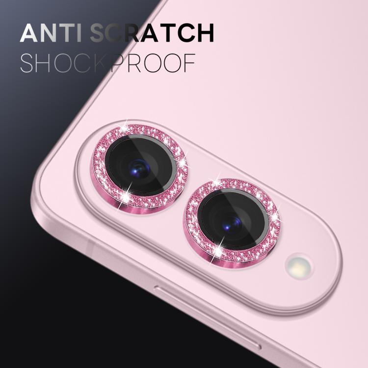 For Samsung Galaxy S25 Edge 5G NORTHJO 1 Set Camera Lens Protector Glitter Metal Ring Film(Pink) - For Samsung by NORTHJO | Online Shopping UK | buy2fix