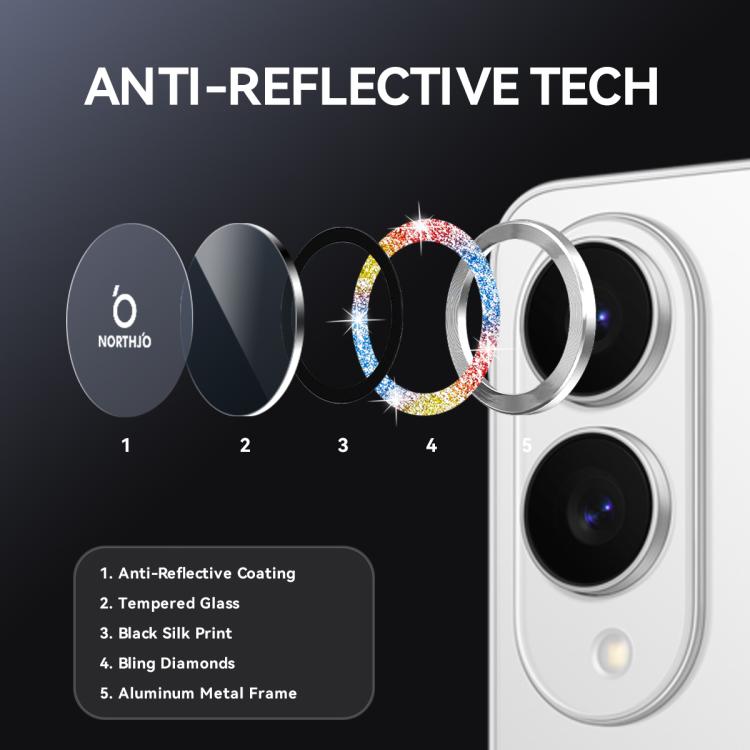 For Samsung Galaxy S25 Edge 5G NORTHJO 1 Set Camera Lens Protector Glitter Metal Ring Film(Colorful) - For Samsung by NORTHJO | Online Shopping UK | buy2fix