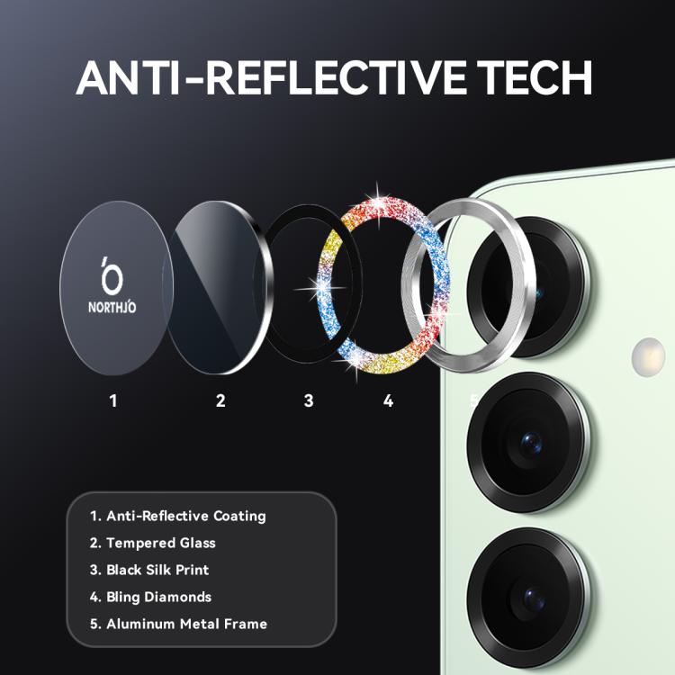For Samsung Galaxy S25+ 5G NORTHJO 1 Set Camera Lens Protector Glitter Metal Ring Film(Colorful) - For Samsung by NORTHJO | Online Shopping UK | buy2fix