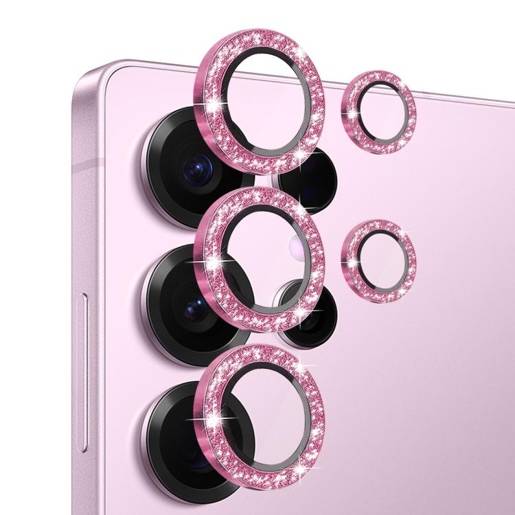 For Samsung Galaxy S25 Ultra 5G NORTHJO 1 Set Camera Lens Protector Glitter Metal Ring Film(Pink) - For Samsung by NORTHJO | Online Shopping UK | buy2fix