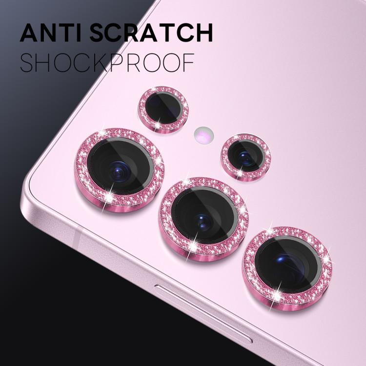 For Samsung Galaxy S25 Ultra 5G NORTHJO 1 Set Camera Lens Protector Glitter Metal Ring Film(Pink) - For Samsung by NORTHJO | Online Shopping UK | buy2fix