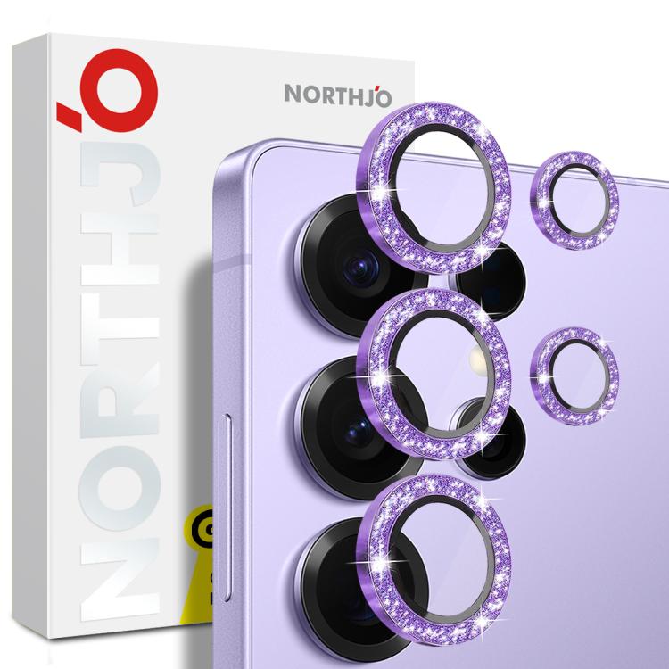 For Samsung Galaxy S25 Ultra 5G NORTHJO 1 Set Camera Lens Protector Glitter Metal Ring Film(Purple) - For Samsung by NORTHJO | Online Shopping UK | buy2fix