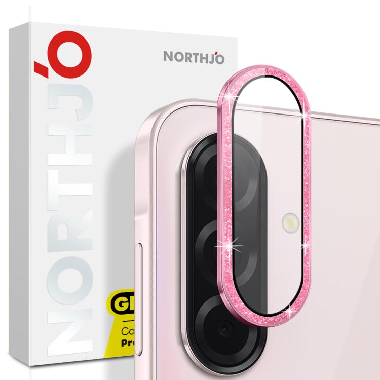 For Samsung Galaxy A36 5G / A56 5G NORTHJO 1 Set Camera Lens Protector Glitter Metal Ring Film(Pink) - For Samsung by NORTHJO | Online Shopping UK | buy2fix