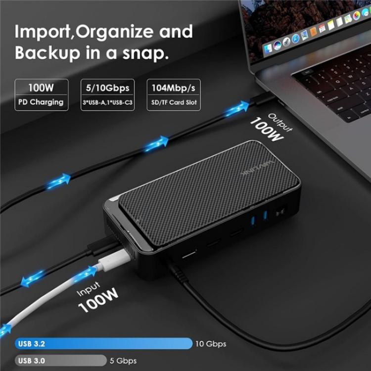 WAVLINK UMD23M For Laptop Tablet 13 in 1 USB-C Hub 10Gbps M.2 Pcie / SATA SSD Enclosure(AU Plug) - USB HUB by WAVLINK | Online Shopping UK | buy2fix