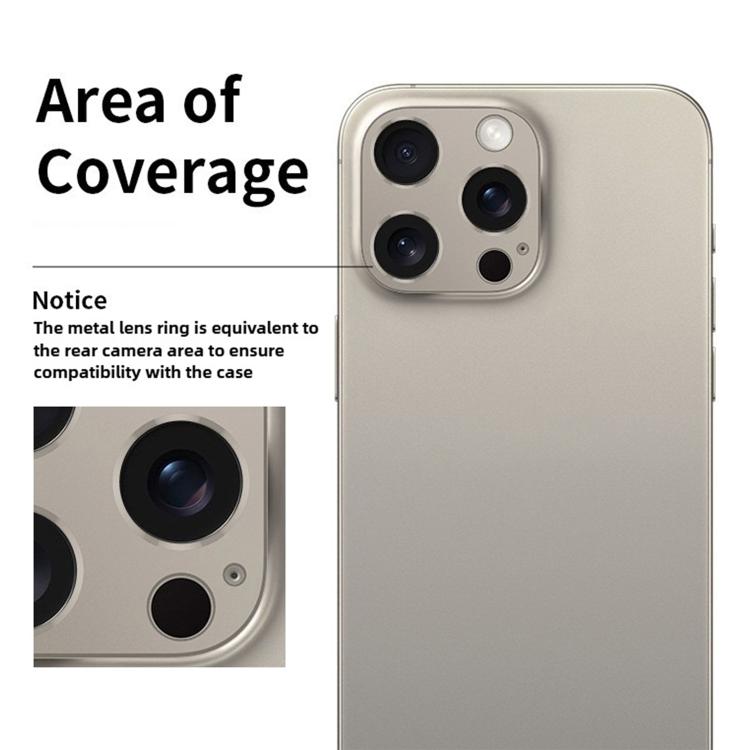 For iPhone 16 Pro Kalebol Metal Hollow Lens Protection Ring(Titanium) - iPhone 16 Pro Tempered Glass by Kalebol | Online Shopping UK | buy2fix