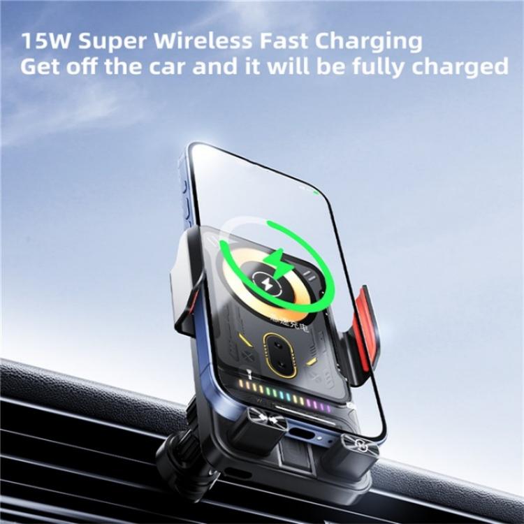 SD19 Wireless Charger 15W Magnetic Fast Charging Car Air Vent Mount Phone Holder(Black) - Wireless Charger Holders by buy2fix | Online Shopping UK | buy2fix