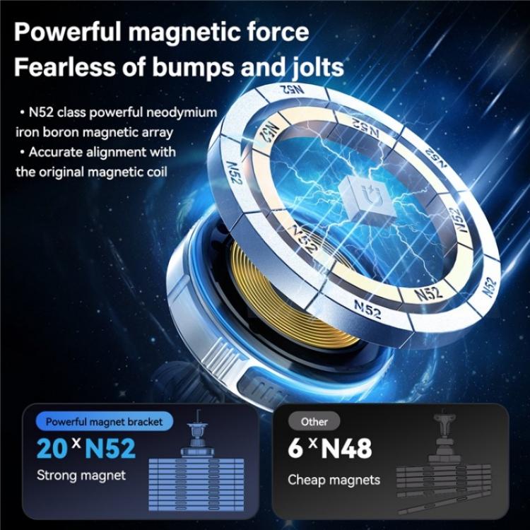 X02 With Retractable Cable 15W Car Air Vent Mount Magnetic Phone Holder Wireless Charger(Silver) - Wireless Charger Holders by buy2fix | Online Shopping UK | buy2fix