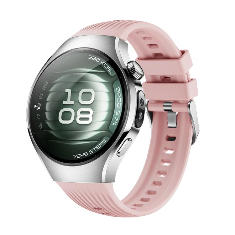 For Huawei Watch 5 42mm Vertical Silicone Watch Band(Pink) - Watch Bands by buy2fix | Online Shopping UK | buy2fix