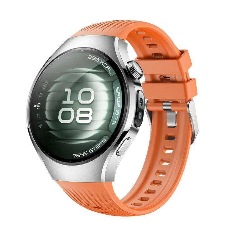 For Huawei Watch 5 42mm Vertical Silicone Watch Band(Orange) - Watch Bands by buy2fix | Online Shopping UK | buy2fix