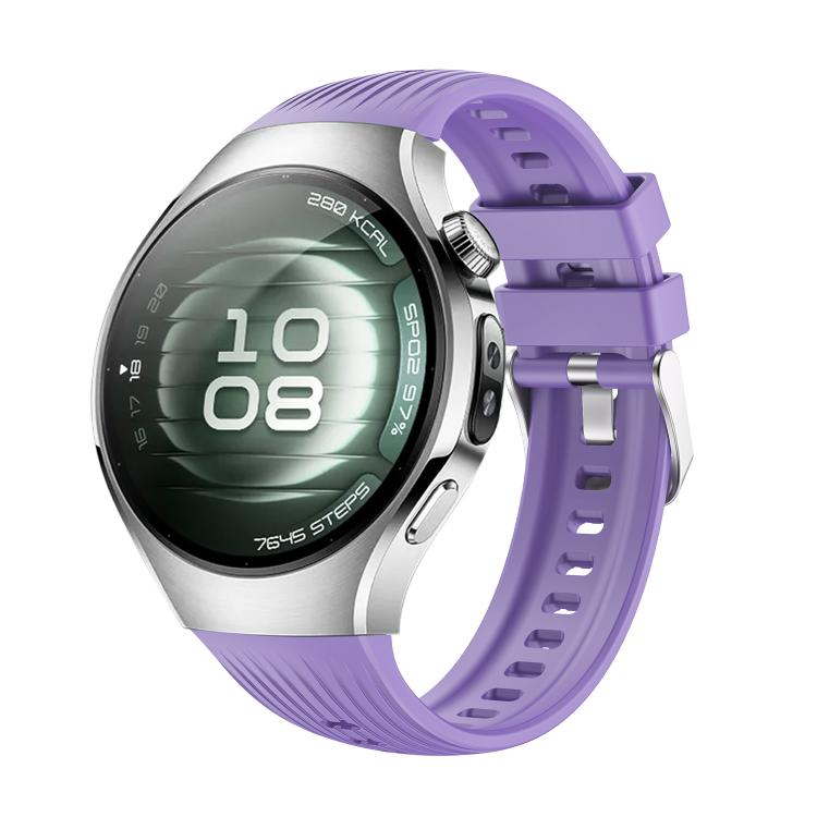 For Huawei Watch 5 42mm Vertical Silicone Watch Band(Lilac) - Watch Bands by buy2fix | Online Shopping UK | buy2fix