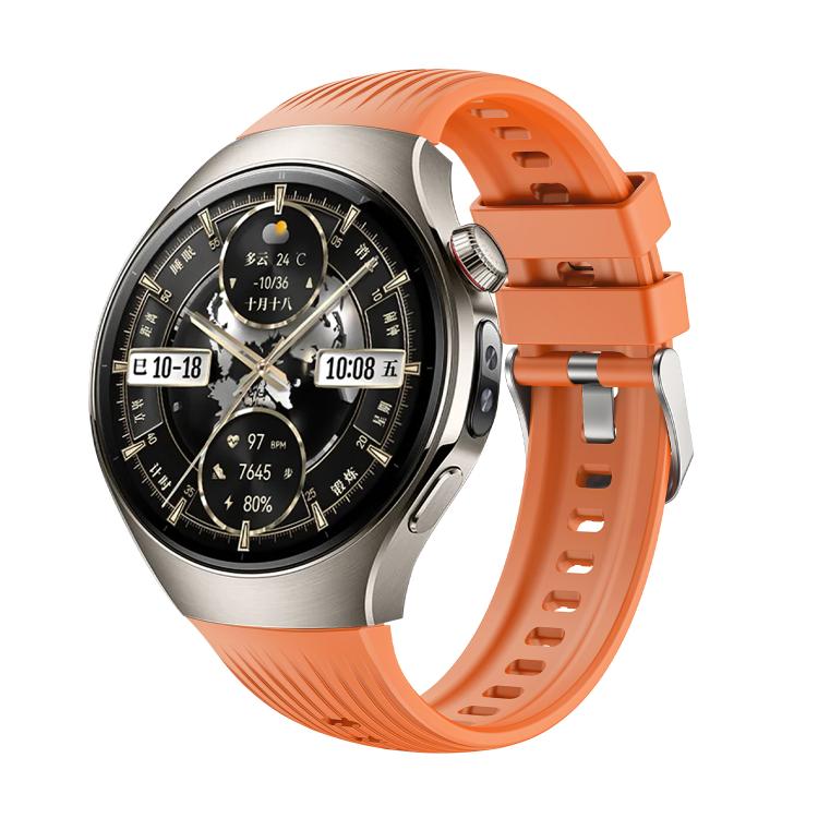 For Huawei Watch 5 46mm Vertical Silicone Watch Band(Orange) - Watch Bands by buy2fix | Online Shopping UK | buy2fix