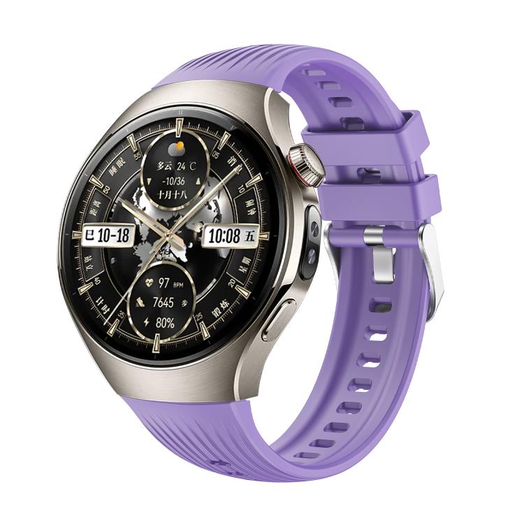 For Huawei Watch 5 46mm Vertical Silicone Watch Band(Lilac) - Watch Bands by buy2fix | Online Shopping UK | buy2fix