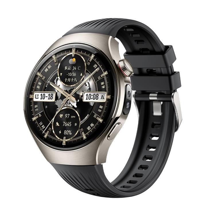 For Huawei Watch 5 46mm Vertical Silicone Watch Band(Black) - Watch Bands by buy2fix | Online Shopping UK | buy2fix