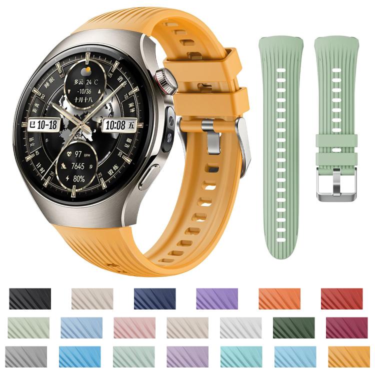 For Huawei Watch 5 42mm Vertical Silicone Watch Band(Official Green) - Watch Bands by buy2fix | Online Shopping UK | buy2fix