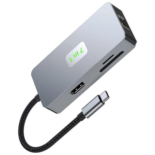 2402 2 x USB 3.2, HD, 2 x Card Reader, PD 100W, RJ45 2.5Gbps 7-in-1 Multi-Port Type-C Hub Adapter - USB HUB by buy2fix | Online Shopping UK | buy2fix