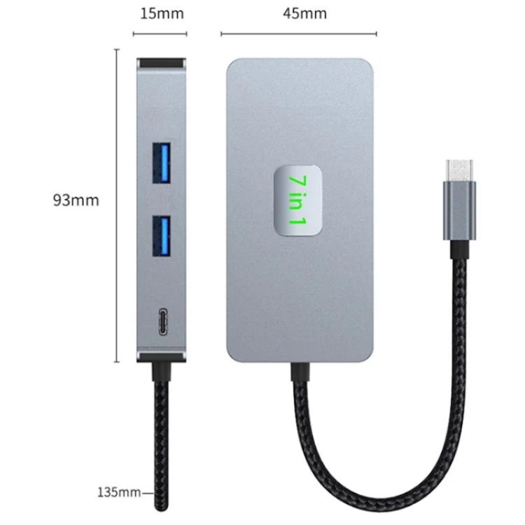 2402 2 x USB 3.2, HD, 2 x Card Reader, PD 100W, RJ45 2.5Gbps 7-in-1 Multi-Port Type-C Hub Adapter - USB HUB by buy2fix | Online Shopping UK | buy2fix