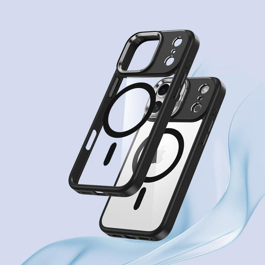 For iPhone 17 Metal Eyes Lens Ring MagSafe Anti-drop Phone Case(Black) - iPhone 17 Cases by buy2fix | Online Shopping UK | buy2fix