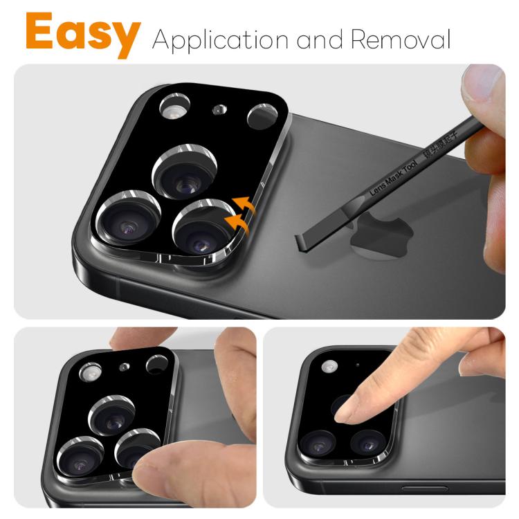 For iPhone 17 Pro NORTHJO Camera Lens Protector 3D HD Tempered Glass Film(Black) - iPhone 17 Pro Tempered Glass by NORTHJO | Online Shopping UK | buy2fix