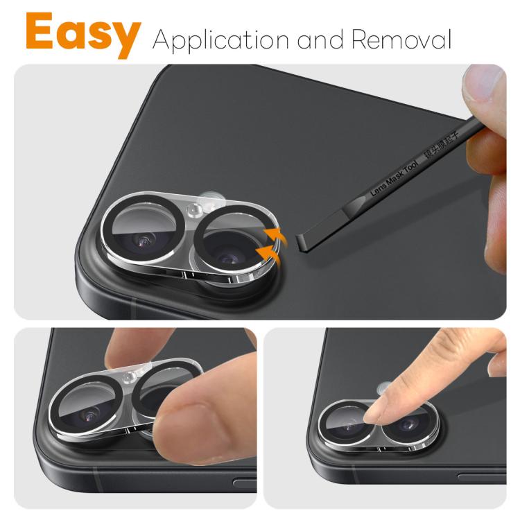 For iPhone 17 2pcs NORTHJO Camera Lens Protector 3D Night Shot Tempered Glass Film(Black) - iPhone 17 Tempered Glass by NORTHJO | Online Shopping UK | buy2fix