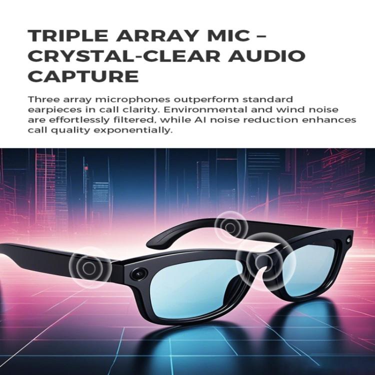 M01 Smart Glasses, with HD Camera, Support Bluetooth Call, AI Intelligent Translation(White) - Smart Glasses by buy2fix | Online Shopping UK | buy2fix