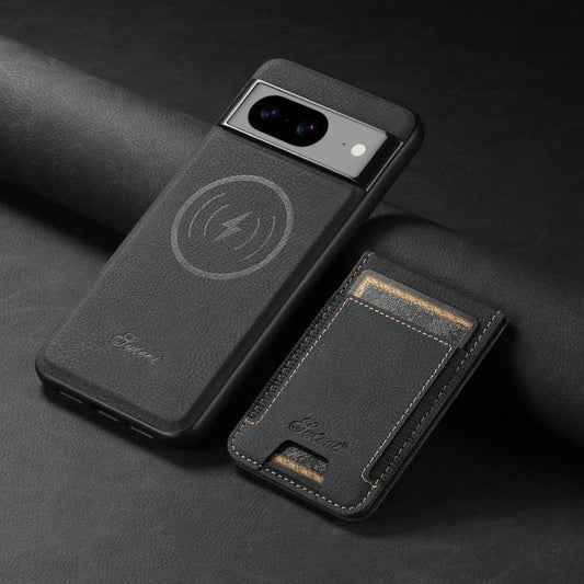 For Google Pixel 10 Pro Suteni H17 Litchi Texture Leather Magnetic Detachable Wallet Phone Case(Black) - Google Cases by Suteni | Online Shopping UK | buy2fix