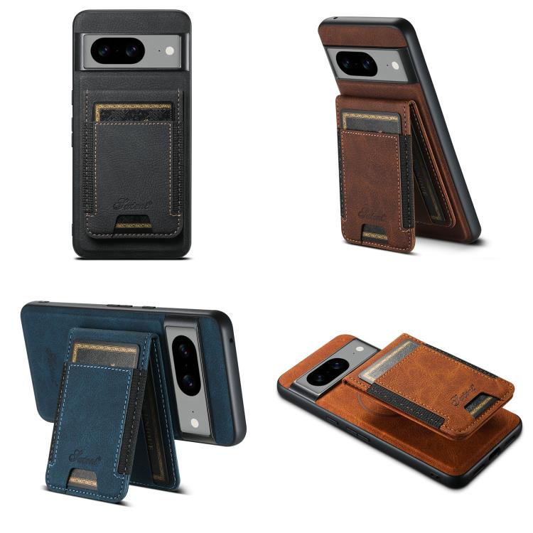 For Google Pixel 10 Suteni H17 Litchi Texture Leather Magnetic Detachable Wallet Phone Case(Brown) - Google Cases by Suteni | Online Shopping UK | buy2fix