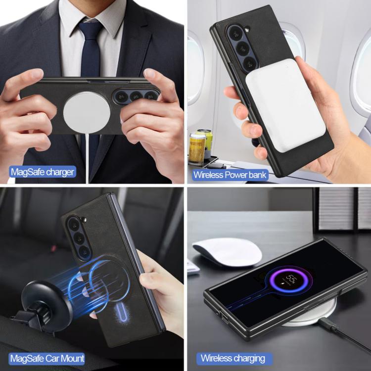 For Samsung Galaxy Z Fold7 Kalebol Strong Magnetic MagSafe Tri-Fold Wallet Leather Phone Case(Black) - Galaxy Z Fold7 5G Cases by Kalebol | Online Shopping UK | buy2fix