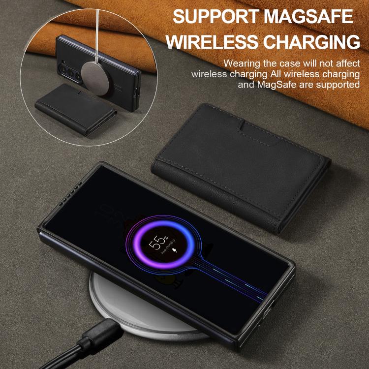 For Samsung Galaxy Z Fold7 Kalebol Strong Magnetic MagSafe Tri-Fold Wallet Leather Phone Case(Black) - Galaxy Z Fold7 5G Cases by Kalebol | Online Shopping UK | buy2fix