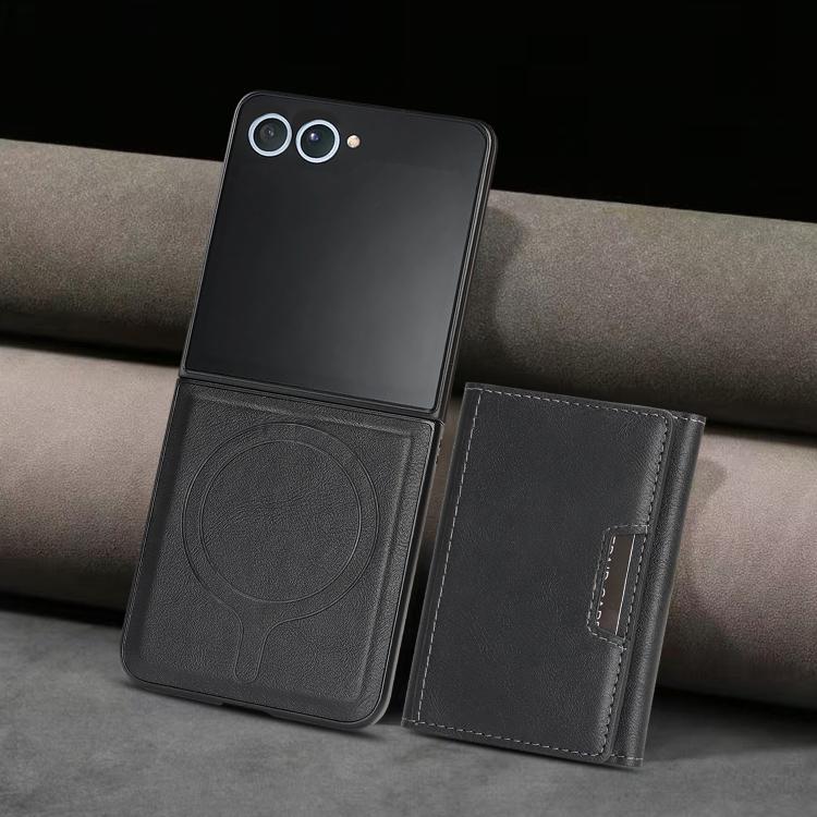 For Samsung Galaxy Z Flip7 Kalebol Strong Magnetic MagSafe Tri-Fold Wallet Leather Phone Case(Black) - Galaxy Z Flip7 5G Cases by Kalebol | Online Shopping UK | buy2fix