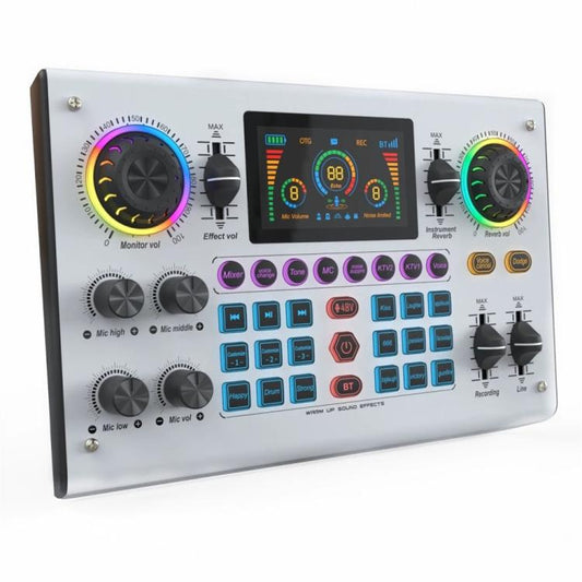 C100 Pro For Streaming / Recording 5 Sound Effects Portable Live Sound Card Audio Mixer(Black) - Live Sound Effects Processors by buy2fix | Online Shopping UK | buy2fix