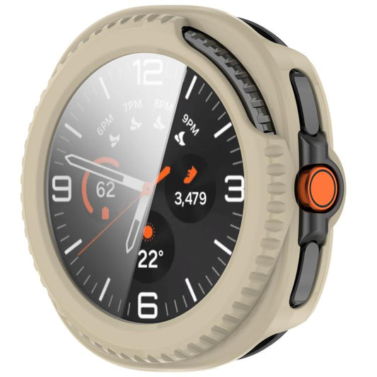 For Samsung Galaxy Watch8 Classic 46mm Tempered Film Integrated PC Watch Cover(Ivory White) - Watch Cases by buy2fix | Online Shopping UK | buy2fix