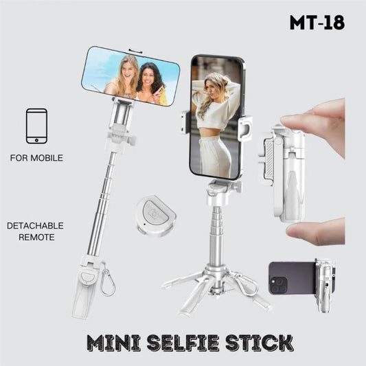 Jmary MT-18 Extendable Phone Holder Wireless Control Mini Phone Selfie Stick Tripod(White) - Selfie Sticks by Jmary | Online Shopping UK | buy2fix
