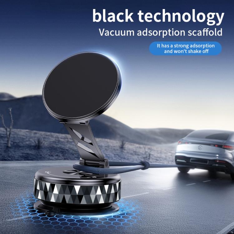 K13 360 Degree Rotation Vacuum Suction Cellphone Holder Magnetic Car Phone Mount(Black) - Universal Car Holders by buy2fix | Online Shopping UK | buy2fix