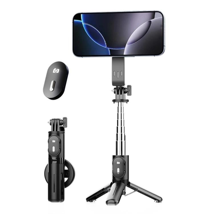 P08Y Pro Portable Travel Selfie Stick Tripod Mini Magsafe Phone Stand with Remote Control(Black) - Selfie Sticks by buy2fix | Online Shopping UK | buy2fix