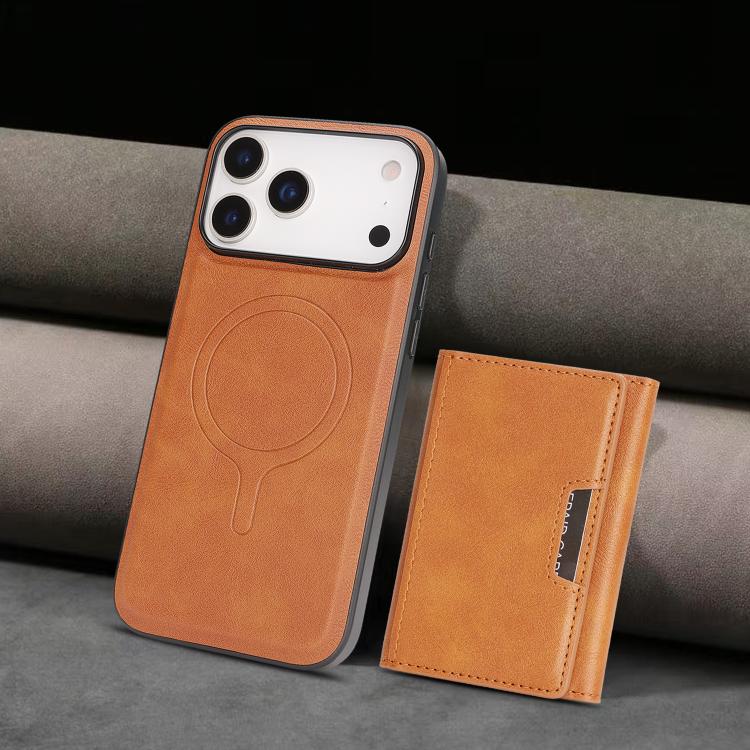 For iPhone 17 Pro Max Kalebol Strong Magnetic MagSafe Tri-Fold Wallet Leather Phone Case(Brown) - iPhone 17 Pro Max Cases by Kalebol | Online Shopping UK | buy2fix