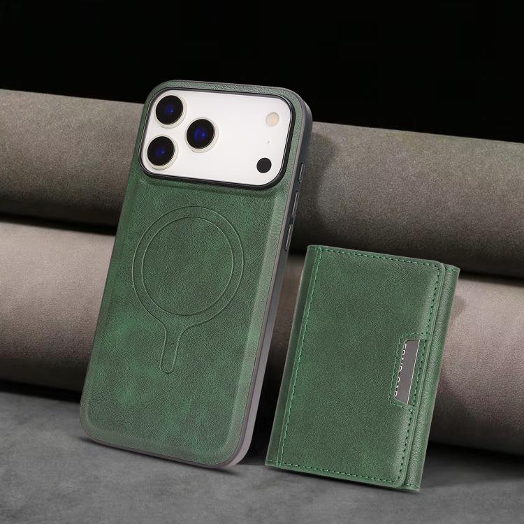 For iPhone 17 Pro Max Kalebol Strong Magnetic MagSafe Tri-Fold Wallet Leather Phone Case(Green) - iPhone 17 Pro Max Cases by Kalebol | Online Shopping UK | buy2fix