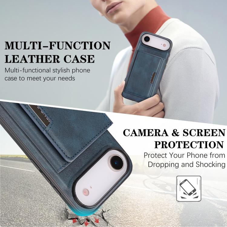 For iPhone Air Kalebol Strong Magnetic MagSafe Tri-Fold Wallet Leather Phone Case(Blue) - iPhone Air Cases by Kalebol | Online Shopping UK | buy2fix