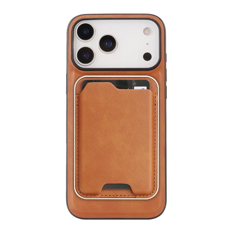 For iPhone 17 Pro Max Kalebol Slim MagSafe Ring Magnetic Card Bag Leather Phone Case(Brown) - More iPhone Cases by Kalebol | Online Shopping UK | buy2fix