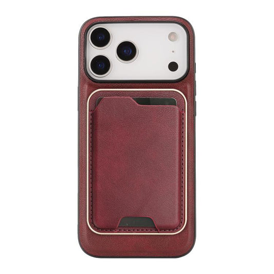 For iPhone 17 Pro Kalebol Slim MagSafe Ring Magnetic Card Bag Leather Phone Case(Red) - iPhone 17 Pro Cases by Kalebol | Online Shopping UK | buy2fix