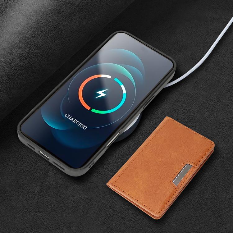 For iPhone 17 Pro Max Kalebol Strong MagSafe Magnetic Two-Fold Card Bag Leather Phone Case(Brown) - iPhone 17 Pro Max Cases by Kalebol | Online Shopping UK | buy2fix