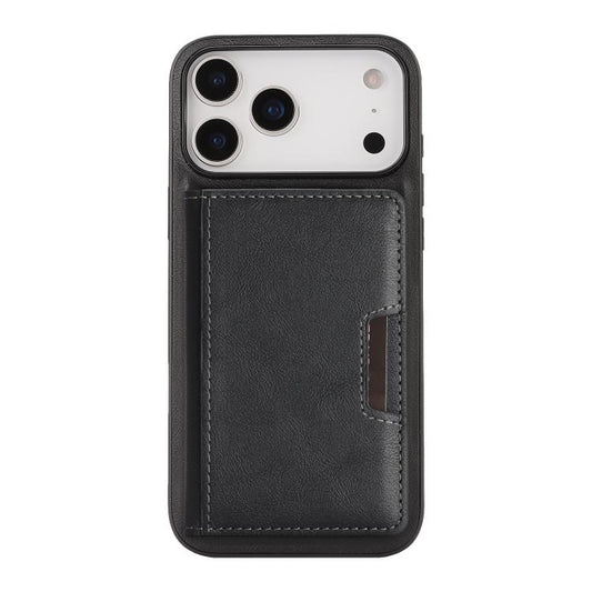 For iPhone 17 Pro Kalebol Strong MagSafe Magnetic Two-Fold Card Bag Leather Phone Case(Black) - iPhone 17 Pro Cases by Kalebol | Online Shopping UK | buy2fix