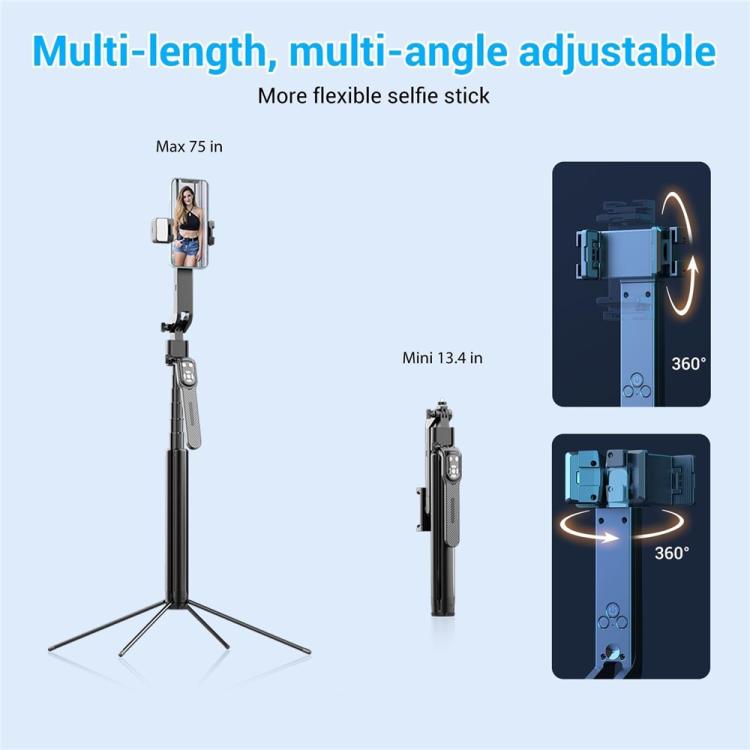 Q530TK Portable Metal Phone Stand Selfie Stick Expandable Auto Face Tracking Tripod - Selfie Sticks by buy2fix | Online Shopping UK | buy2fix