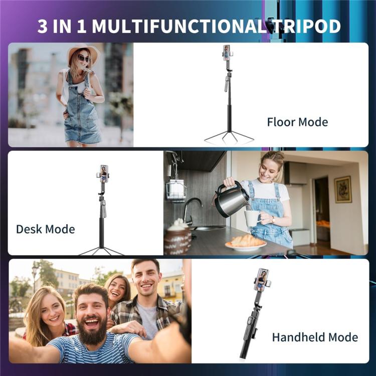 Q530TK Portable Metal Phone Stand Selfie Stick Expandable Auto Face Tracking Tripod - Selfie Sticks by buy2fix | Online Shopping UK | buy2fix