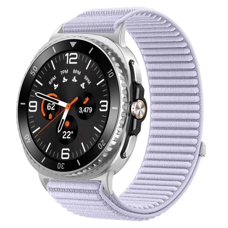 For Samsung Galaxy Watch8 / Watch8 Classic Woven Nylon Hook And Loop Fastener Metal Interface Watch Band(Purple) - Watch Bands by buy2fix | Online Shopping UK | buy2fix