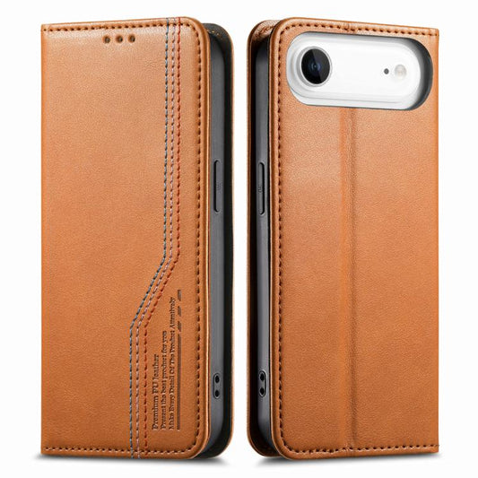 For iPhone Air Elastic Wristband Magnetic Suction Leather Phone Case(Brown) - iPhone Air Cases by buy2fix | Online Shopping UK | buy2fix