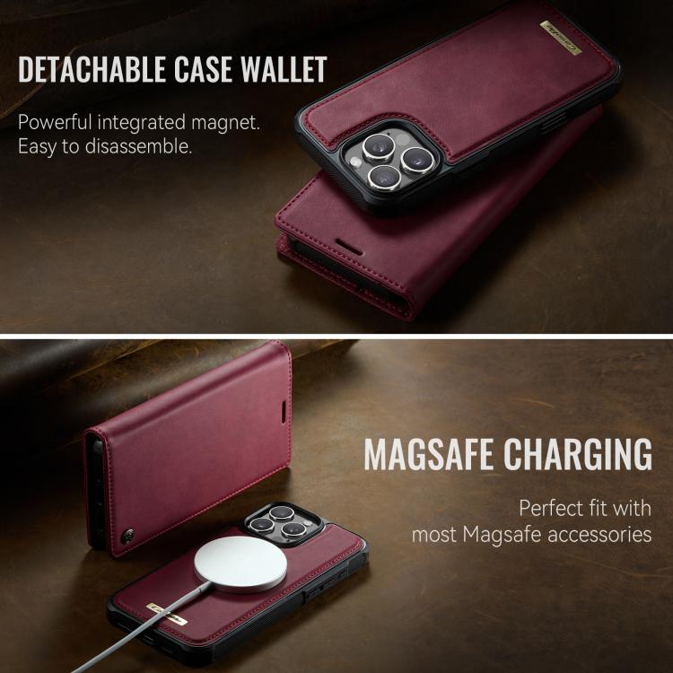 For iPhone 16 Pro CaseMe C49 MagSafe RFID Blocking Detachable Wallet Leather Phone Case(Red) - iPhone 16 Pro Cases by CaseMe | Online Shopping UK | buy2fix