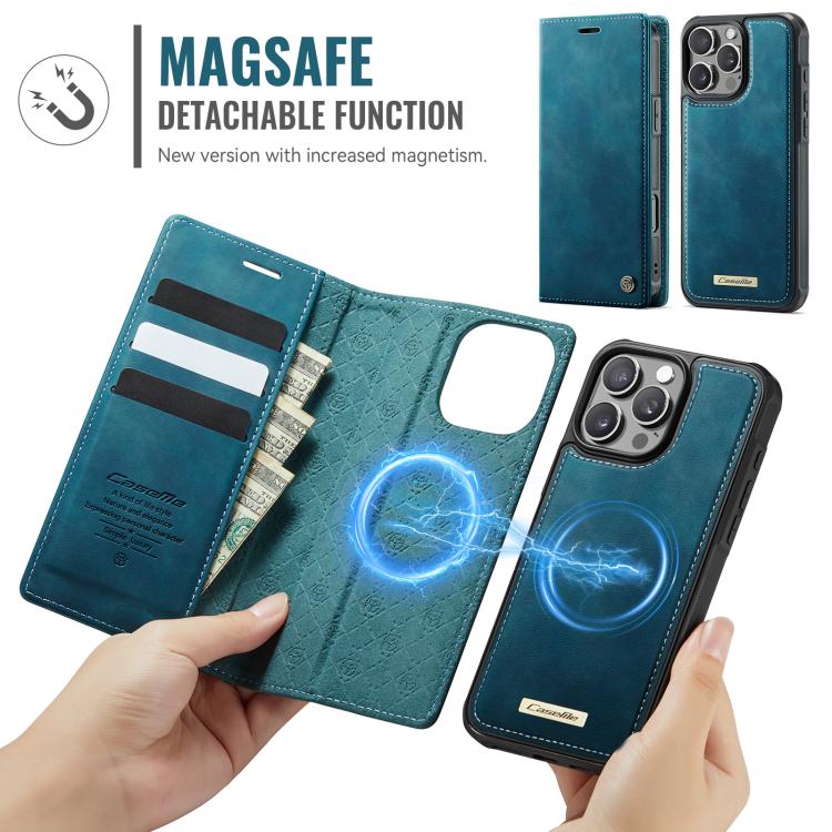 For iPhone 16 Pro CaseMe C49 MagSafe RFID Blocking Detachable Wallet Leather Phone Case(Green) - iPhone 16 Pro Cases by CaseMe | Online Shopping UK | buy2fix